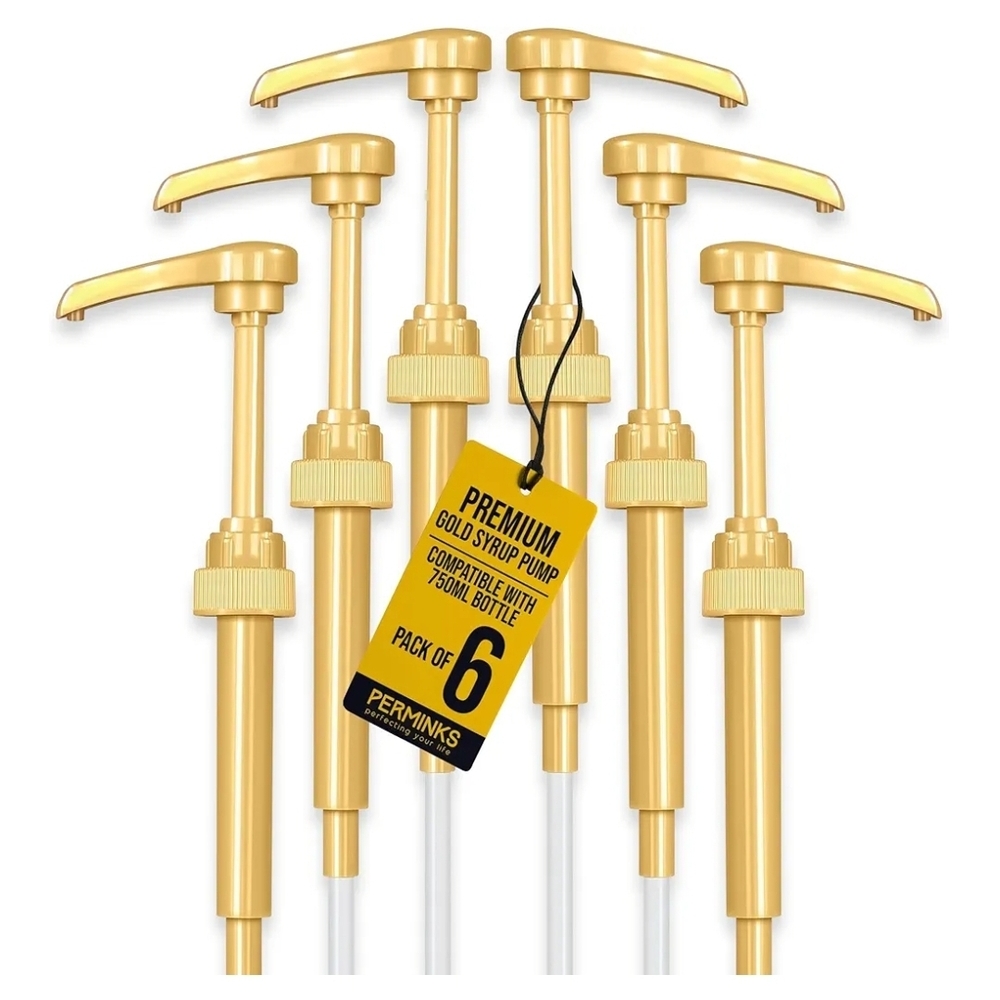 Gold Syrup Pumps - Pack of 6